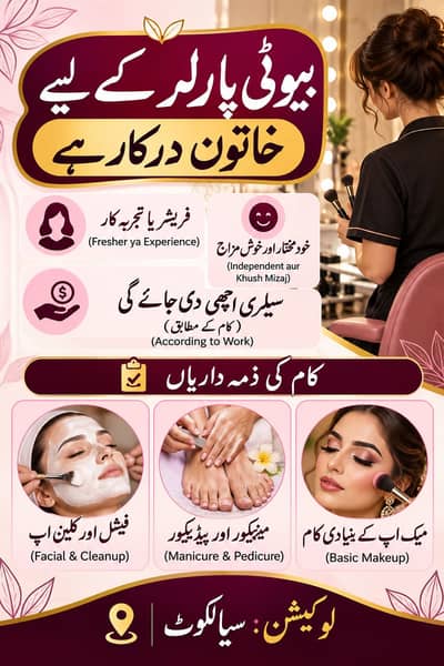 Female staff required For Beauty Parlour