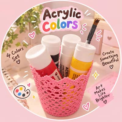 acrylic paint/colours/with set of 4/also with brushes