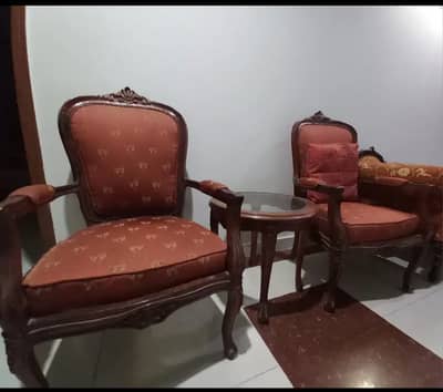 Coffee chair set with table taali lakri