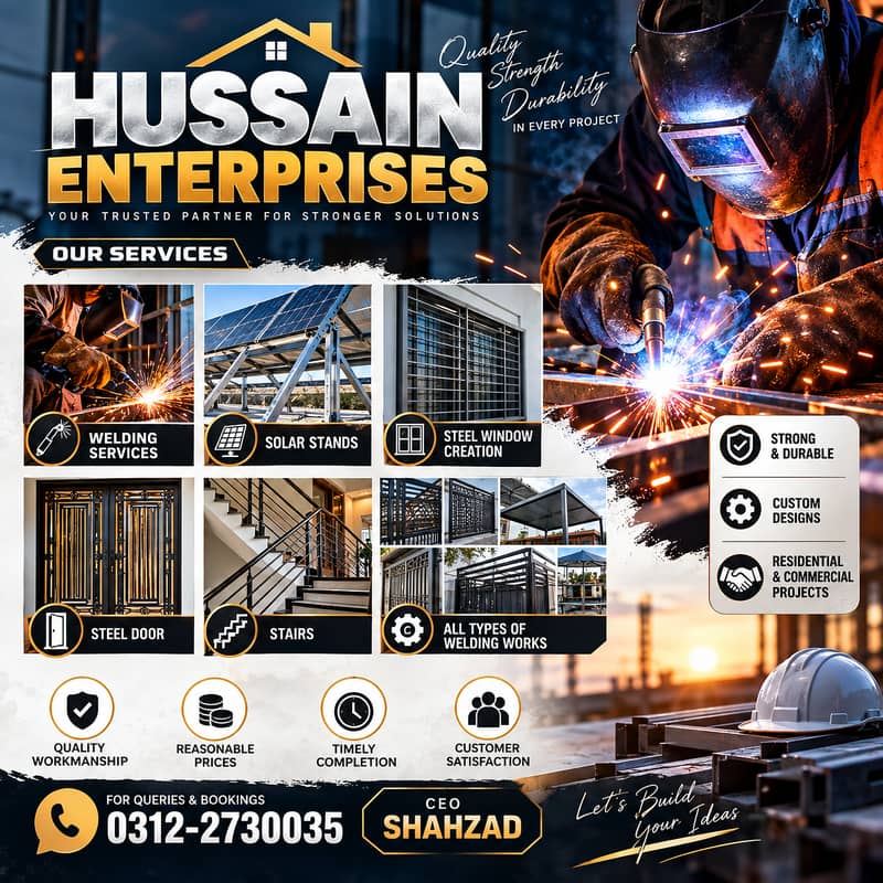 Welding & Steel Fabrication Services | Solar Stands | Doors, Windows ...