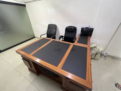 1 Office table,1 Boss Chair, 1 Executive Chair, 3 clients chairs
