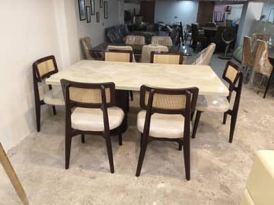 six seater dining table ser/restaurant furniture/luxury dining chairs