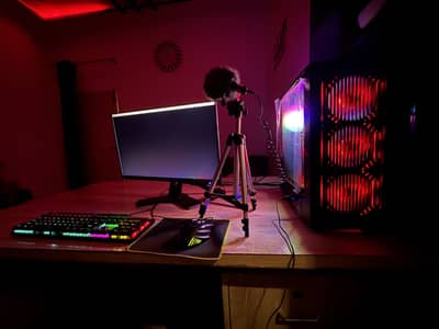 Gaming Pc | RYZEN 5 2600 | PC + LCD + Bar light | RX 580 8GB