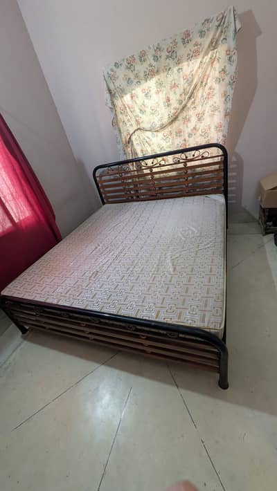 Double iron Bed with duraform mattress for sell