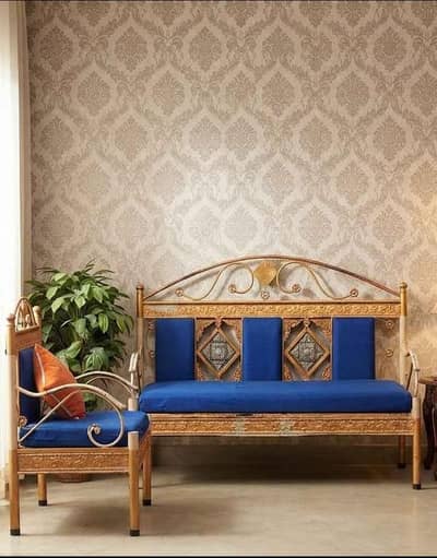 iron 5 seater sofa