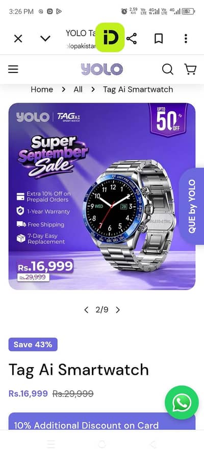 yolo TAG AI WATCH