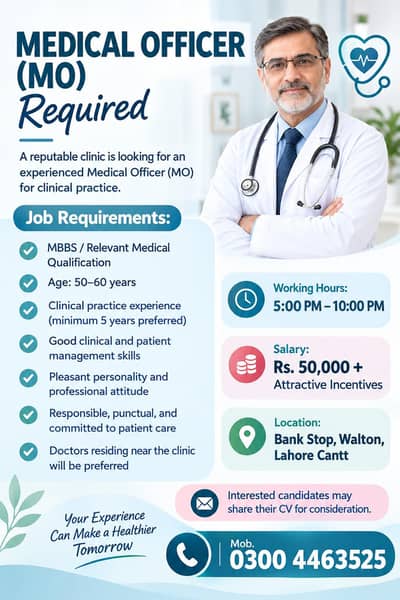 Required Medical Officer (MO)