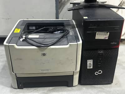 Total computer setup with printer laser jet P2015N