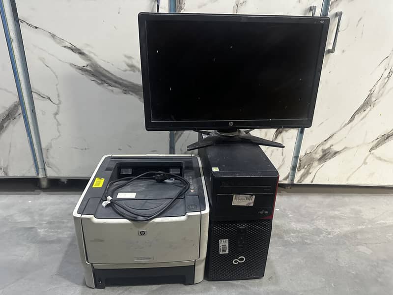 Total computer setup with printer laser jet P2015N 1