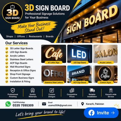 3d sign board
