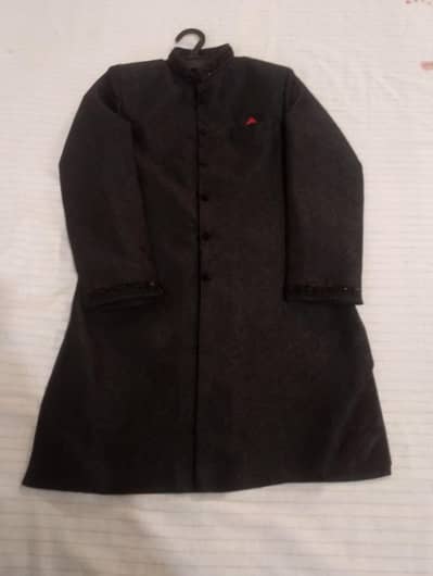 Sherwani 10-11 years With black raw silk shalwar qameez