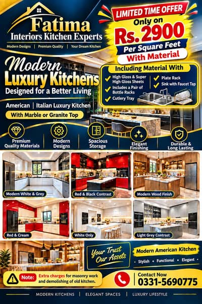 kitchen designing , moduler and American kitchen maker