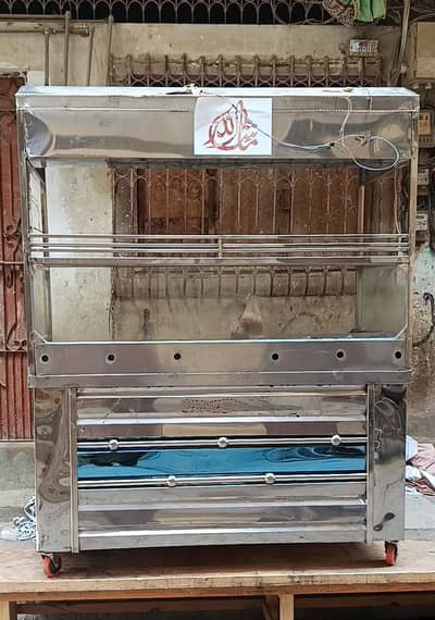 5 feet SS Food Counter With Gas Grill & Tawa - Fries Burger Shawarma