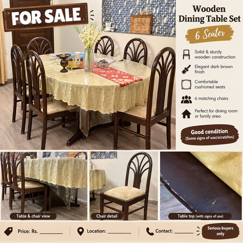 Wooden Dining Table Set 4