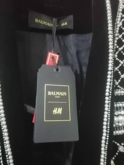 Balmain x H&M Pearl-Embellished Velvet Blazer