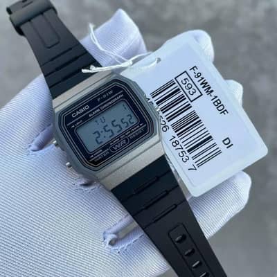Casio F91WM 1BDF Gunmetal Grey Vintage Mens watch