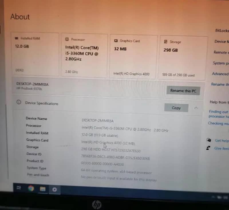 hp core i5 0