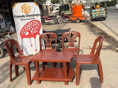 plastic chairs and table set - dining chairs set - plastic furniture