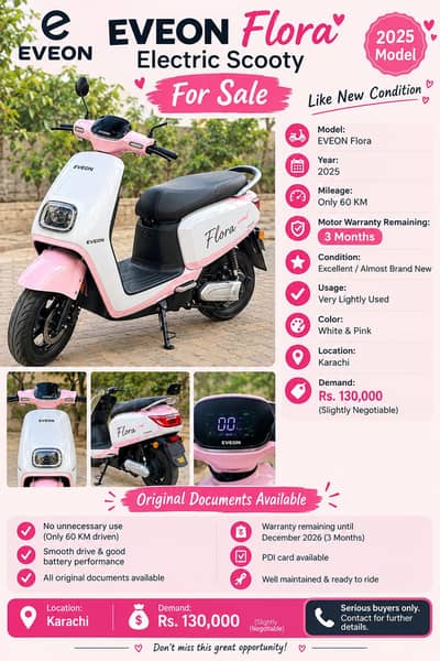 EVEON Flora 2025 Electric Scooty . .