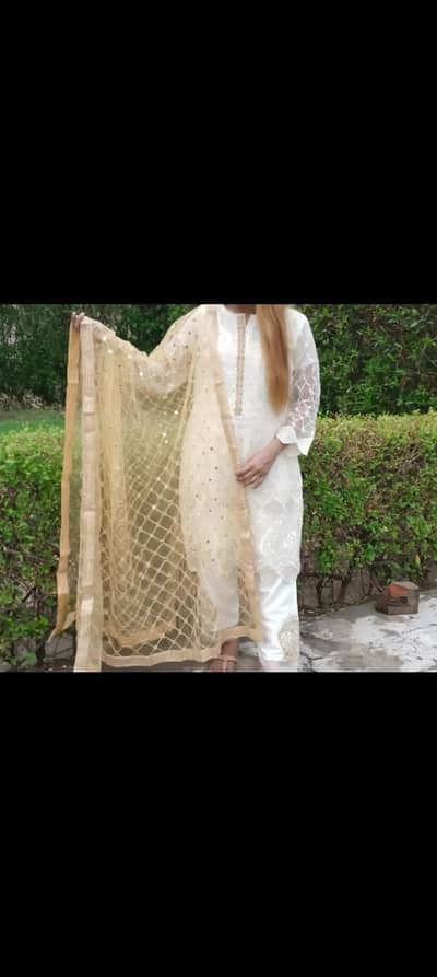 net ki shirt silk ki Capri net ka dupatta