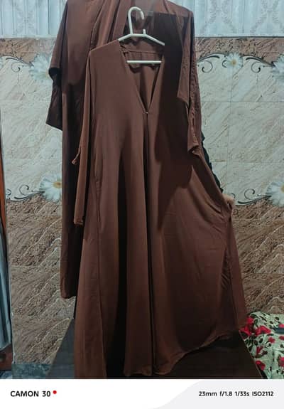 double open abaya
