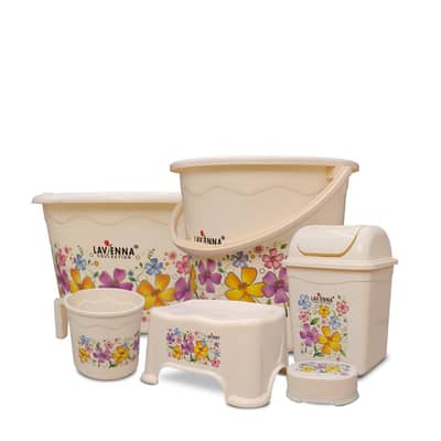 Lavienna 6-Piece Bathroom Set – Premium Plastic Bathroom Accessories