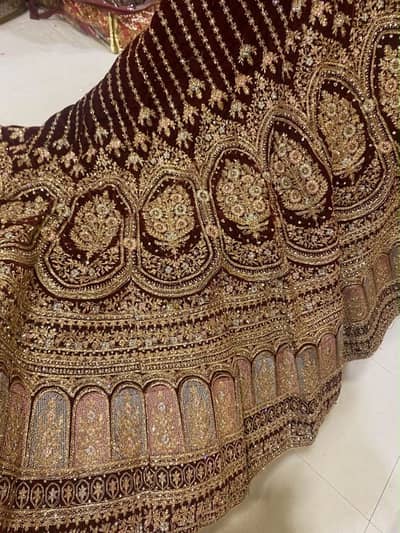 Selling my branded modern velvet lehenga one time used
