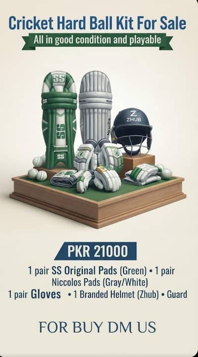 Hard ball cricket kit used for 4months only