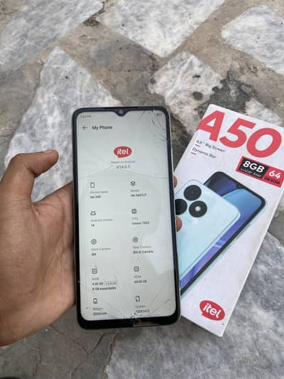Itel A50 4+4 gb 64 gb glass crack