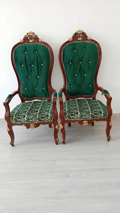 Sheesham Wood Royal Chair Pair - Qila Dedar Singh Gujranwala