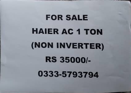 HAIER AC ONE Ton (Non inverter)