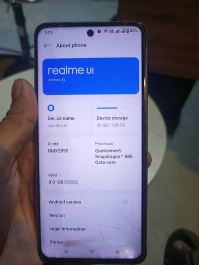 Realme C67 official PTA 8/128
