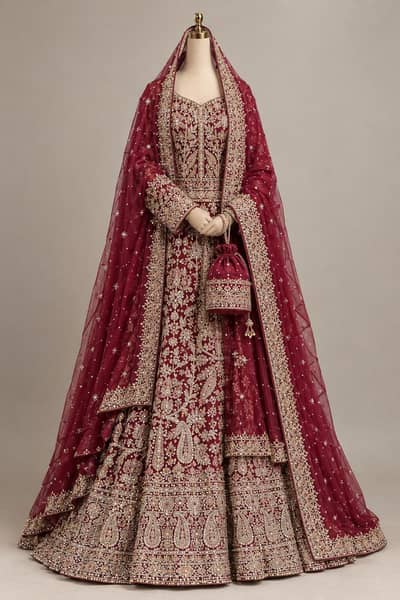 Maroon Bridal Lehnga
