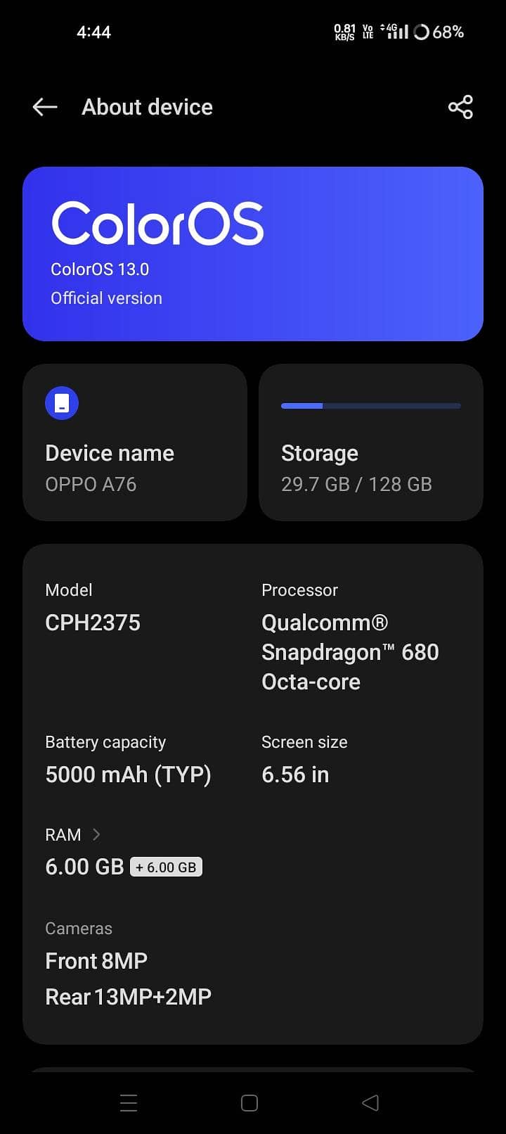 OPPO A76 3