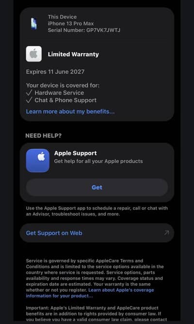 Iphone 13 Pro Max 100 BH 9 Mnth Mrcntle offcal Wrnty left read add