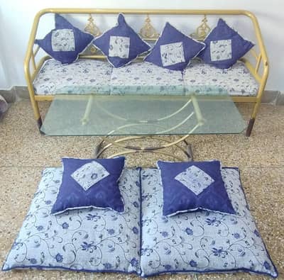 Beautiful Sofa Set with Center Table & Cushions – Good Condition