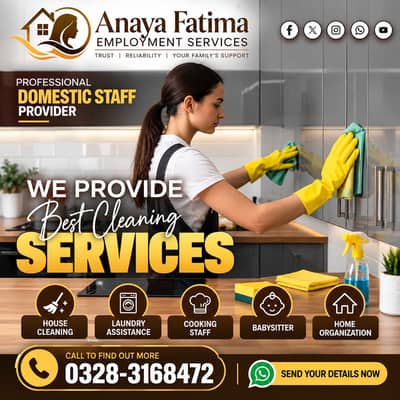 Maid, House Maid , Cook, Chef, Helper, Driver Nany, Maid Avaliable etc