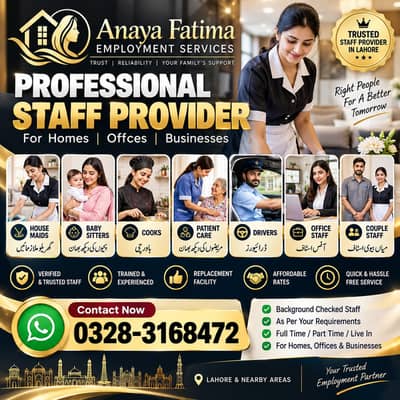Maid, House Maid , Cook, Chef, Helper, Driver Nany, Maid Avaliable etc