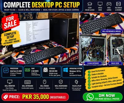 Dell 22" Complete Desktop PC | i5-4440 | 8GB RAM | 500GB HDD