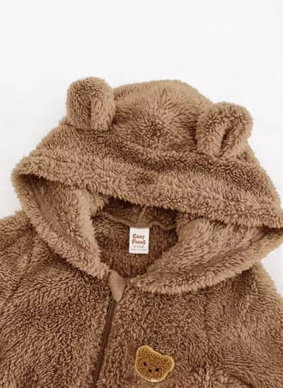 baby boy or girl cartoon rabbit Ear hodded thick jumpsuit