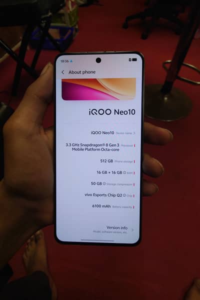 iQOO NEW 10 A++condition 16/512GB none pta SIM time use