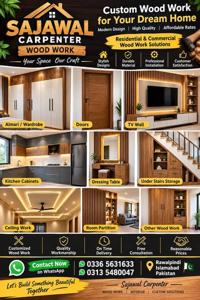 Custom Wooden Almari / Wardrobe Making in Rawalpindi Islamabad