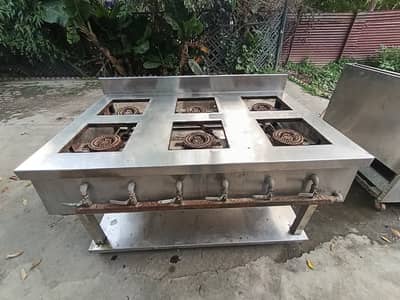 Commerical Stove (6 burner Imported (Chineese)) SS Frame for Hotel