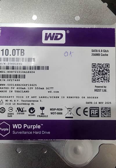 10 Tb Hard Disk (WD Purple Surveillance)