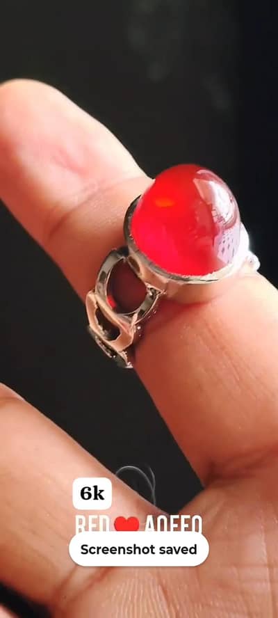 Natural Red  Aqeeq silver 925
