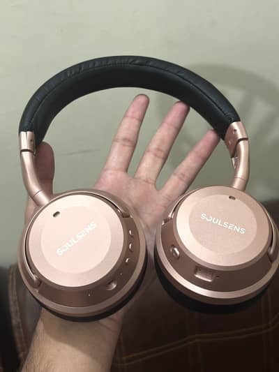 Soulsens F10 Wireless Bluetooth ANC Over-Ear Headphones (Rose Gold)