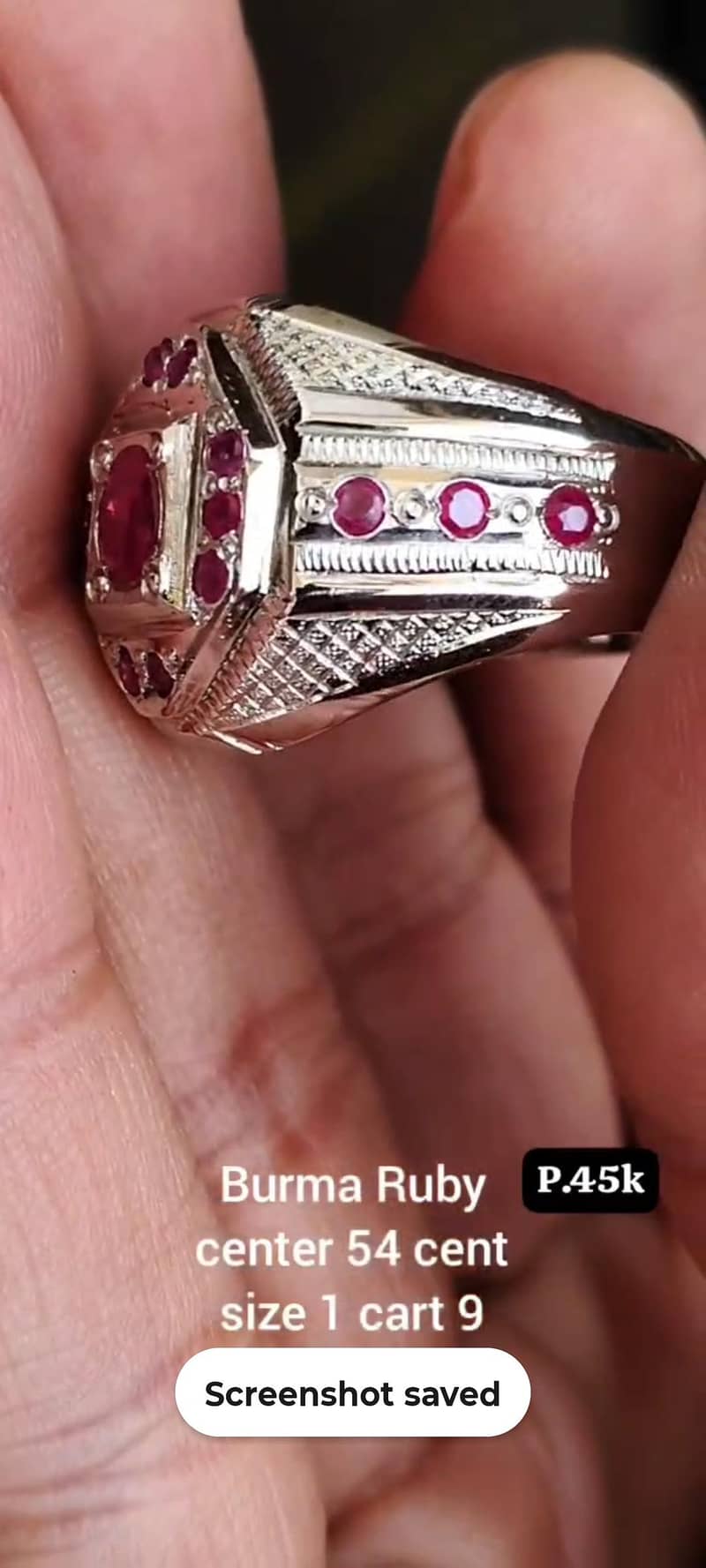 Afghanistan Burma Ruby stone Chandi Ring 1