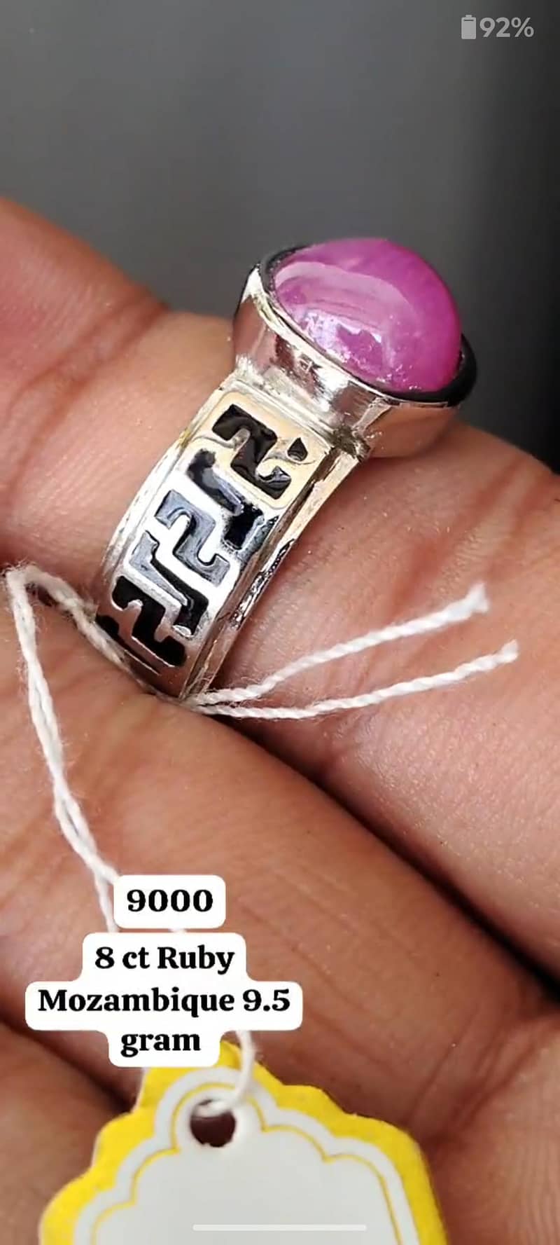 Afghanistan Burma Ruby stone Chandi Ring 3