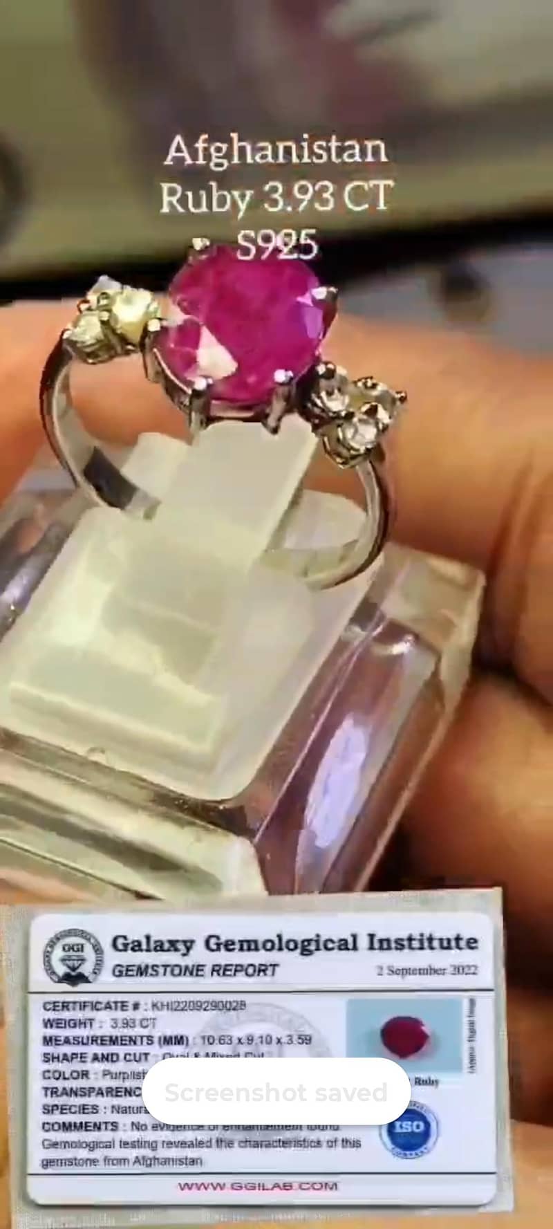 Afghanistan Burma Ruby stone Chandi Ring 5