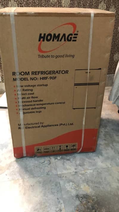 Homage Room Fridge HRF-90F - Brand New Box Pack 10/10 - Low Voltage